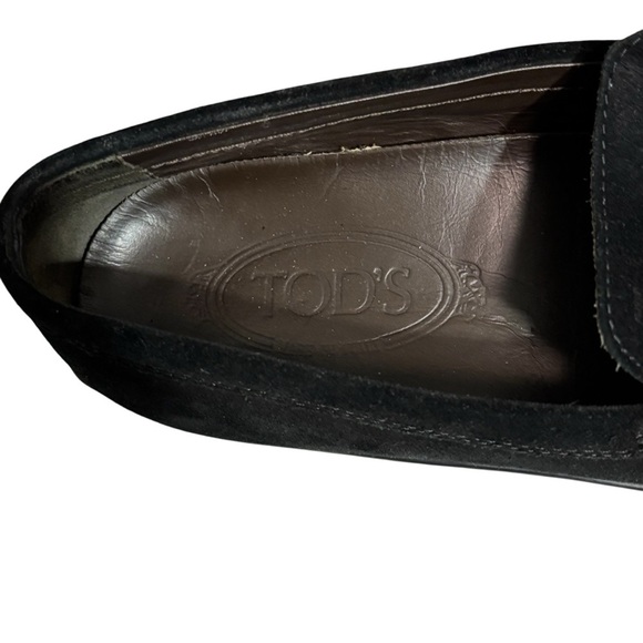 TOD’S - MEN’S SIZE 9 - BLACK SUEDE - SLIP ON CITY DRIVING LOAFERS SHOES -S2 - Picture 7 of 15